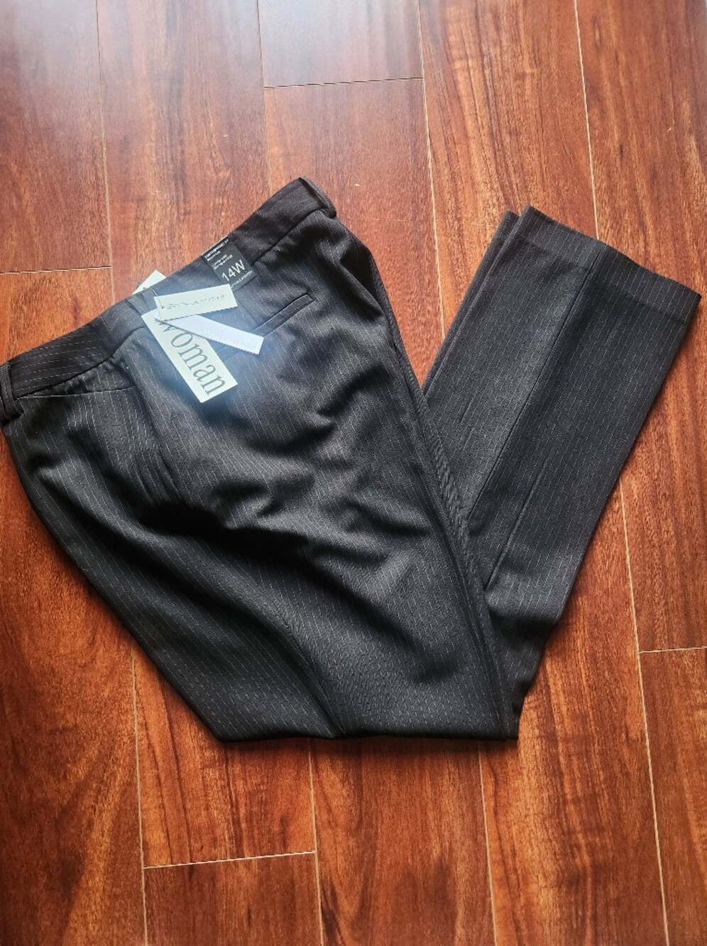 Amanda + Chelsea Navy Pinstripe Dress Pants NWT 14W